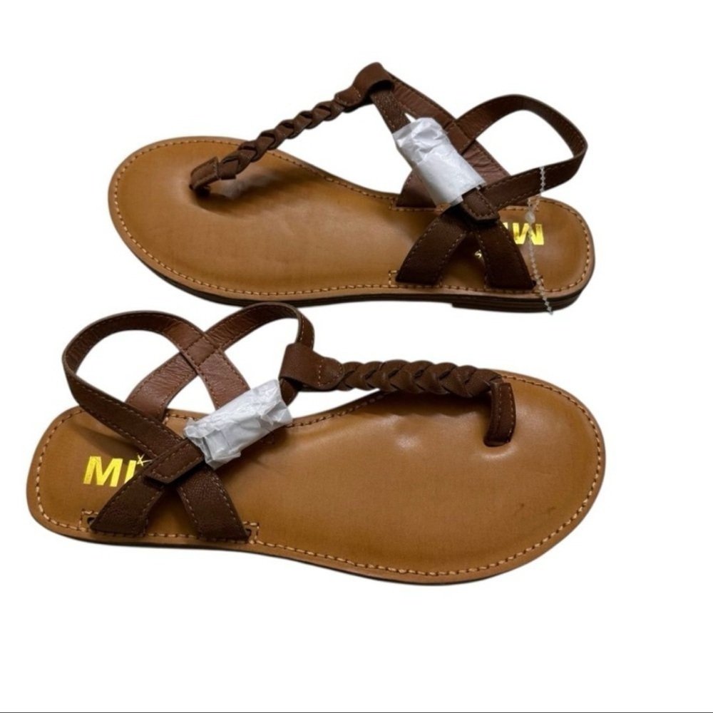 Mia Kids Annae Girl's Sandals T-Strap Cognac Brush Brown size 5 NEW - Picture 7 of 10